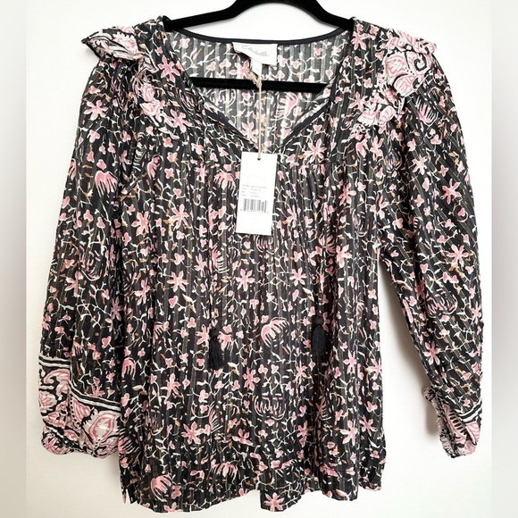 Cleobella blouse size XS NWT floral ruffles girly boho hippie lagenlook office - Picture 1 of 4